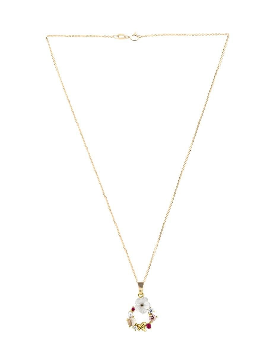 Collar de flor Aurore de chapa de oro 18 K 5
