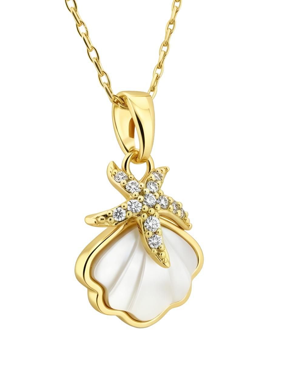 Collar de concha Aurore de chapa de oro 18 K