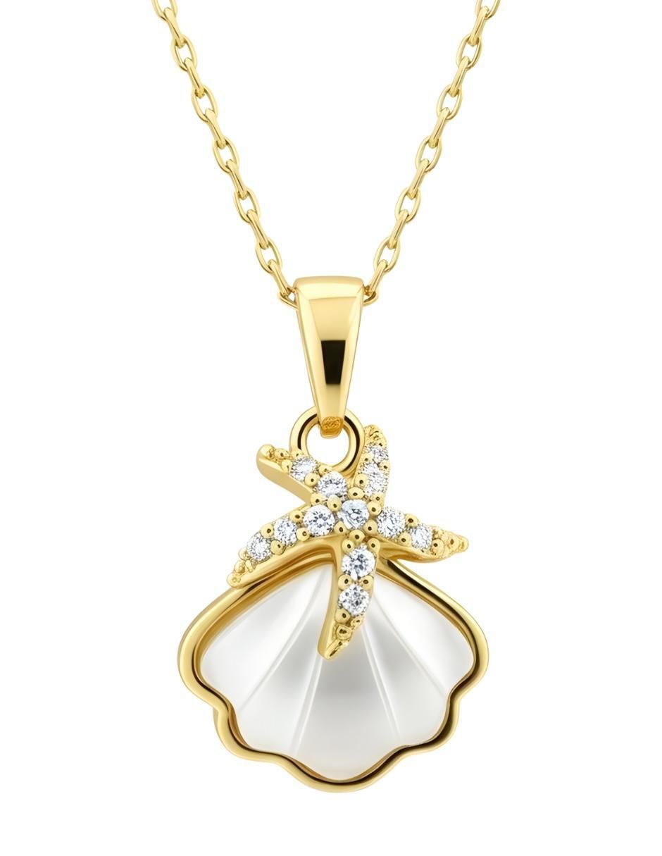 Collar de concha Aurore de chapa de oro 18 K 3