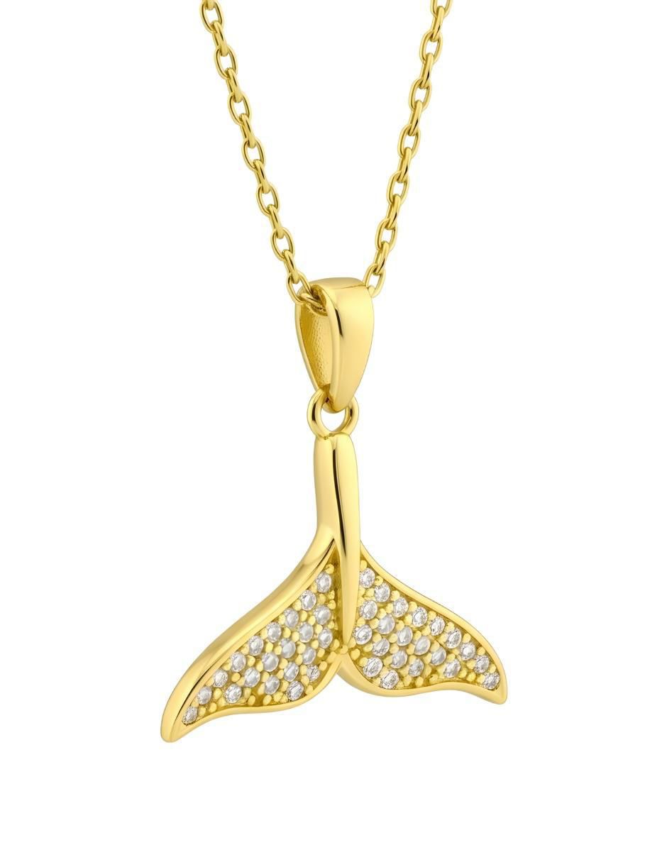 Collar de cola ballena Aurore de chapa de oro 18 K