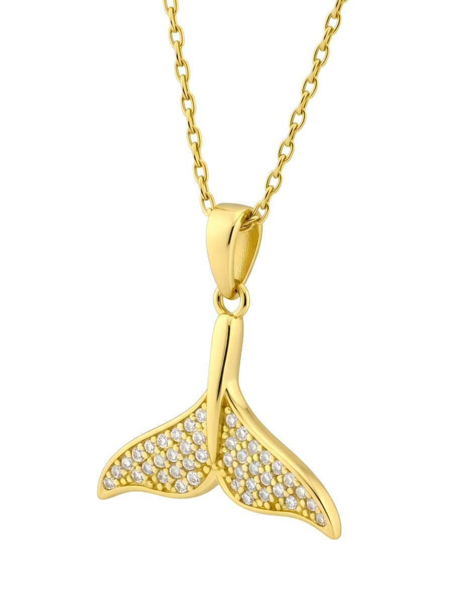 Collar de cola ballena Aurore de chapa de oro 18 K 3