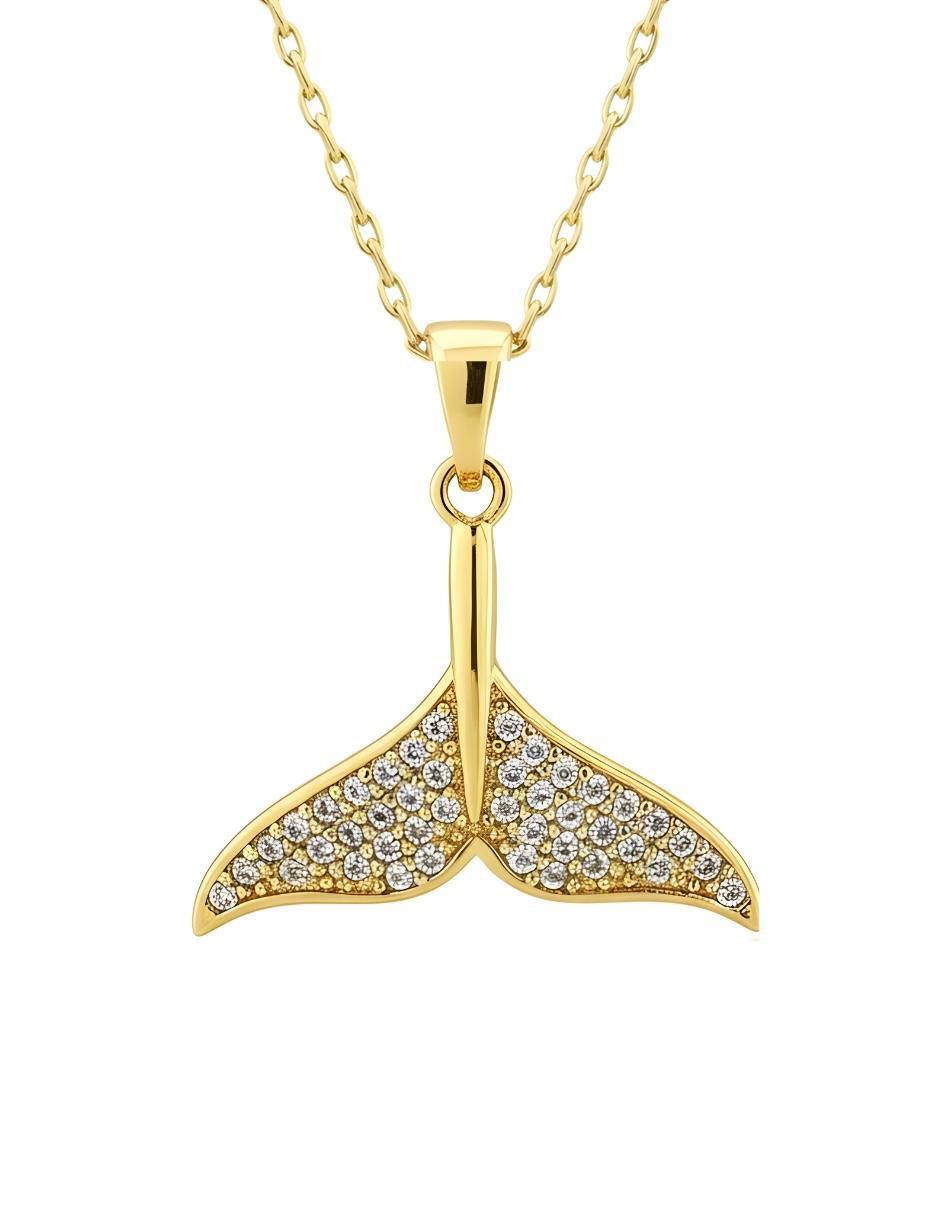 Collar de cola ballena Aurore de chapa de oro 18 K 4