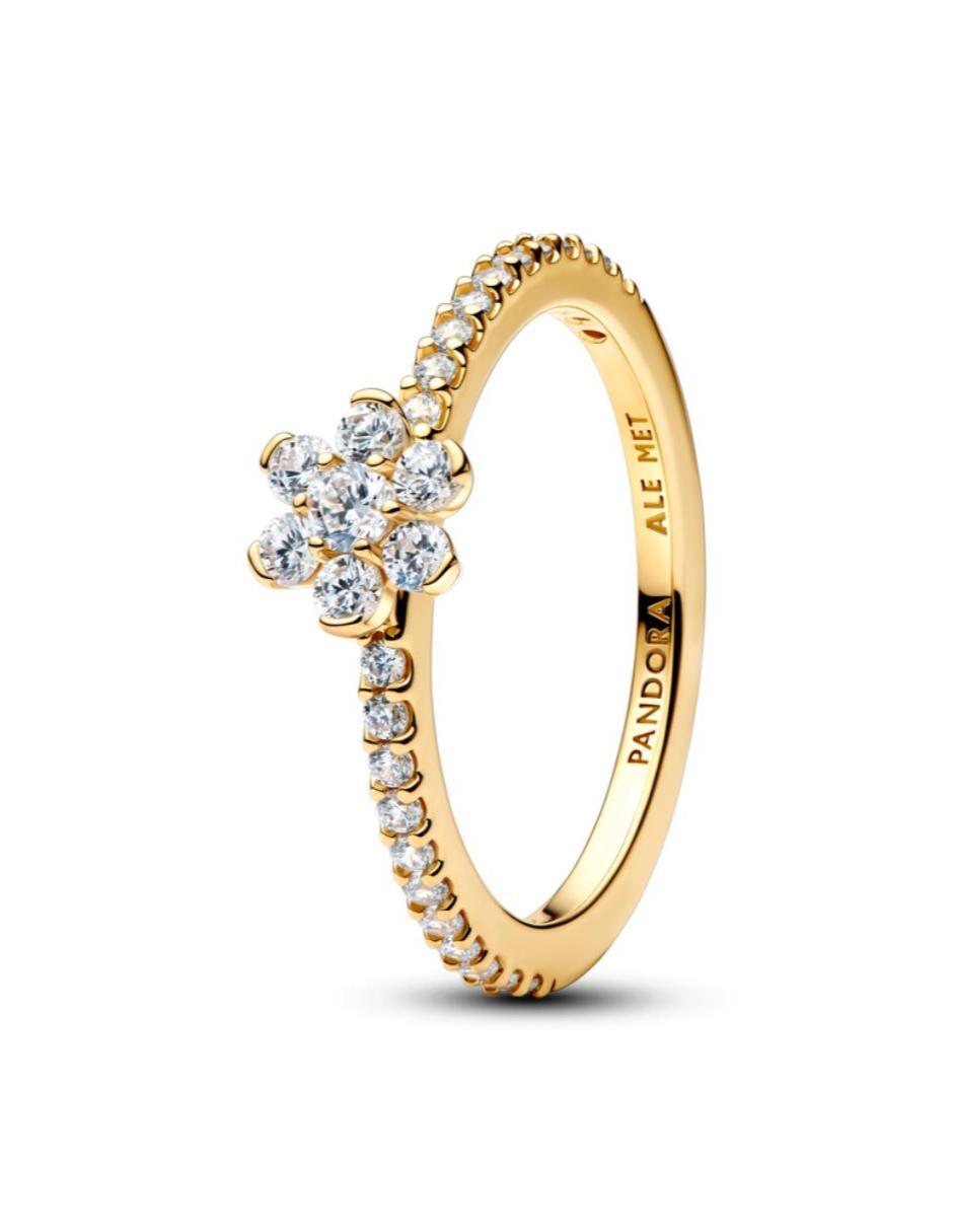 Anillo de flor P 925 de plata con baño de oro Anillo de flor P 925 de plata con baño de oro