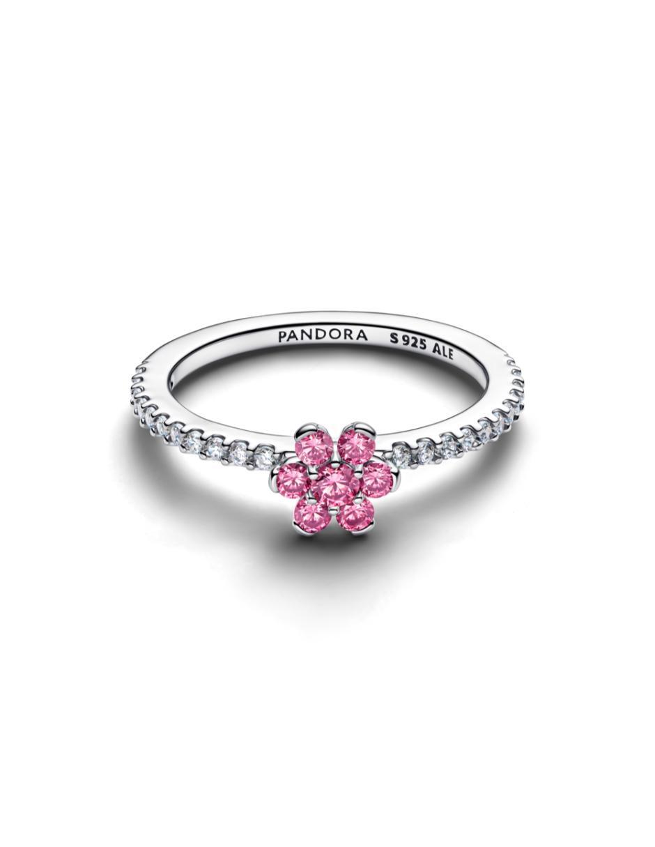 Anillo de flor P 925 de plata zirconia cúbica brillante 3