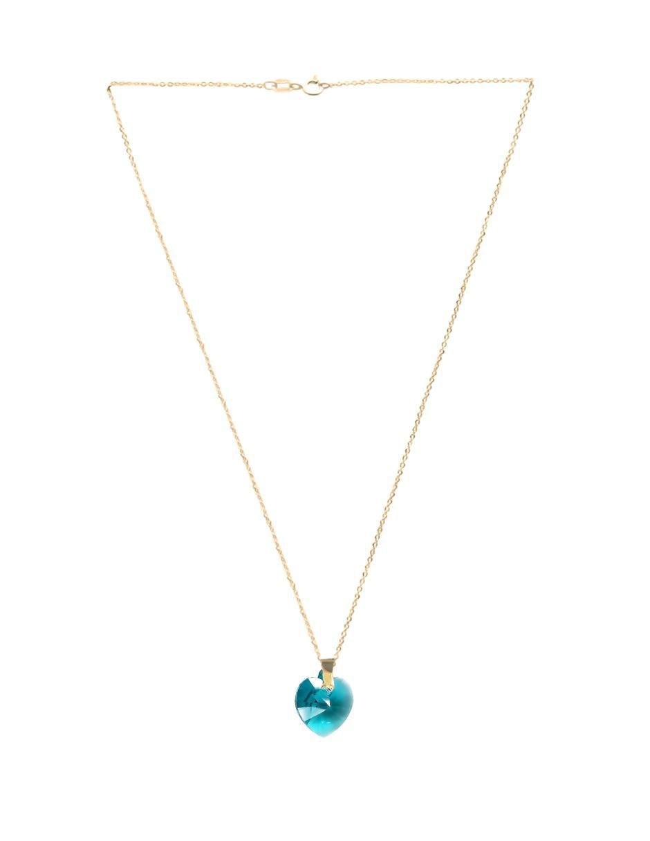 Aretes y collar de corazón Aurore 18 K cristal 5