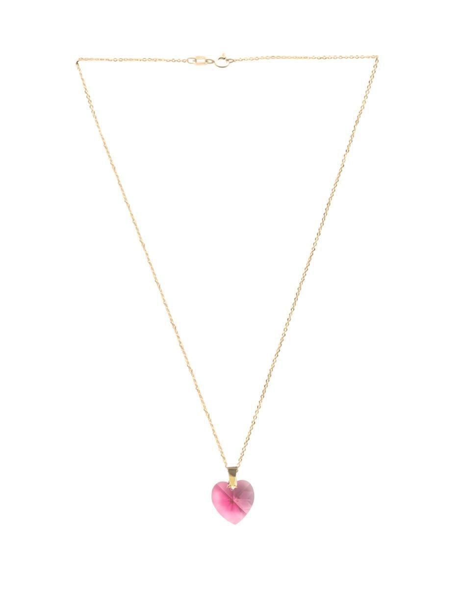 Aretes y collar de corazón Aurore 18 K cristal 5