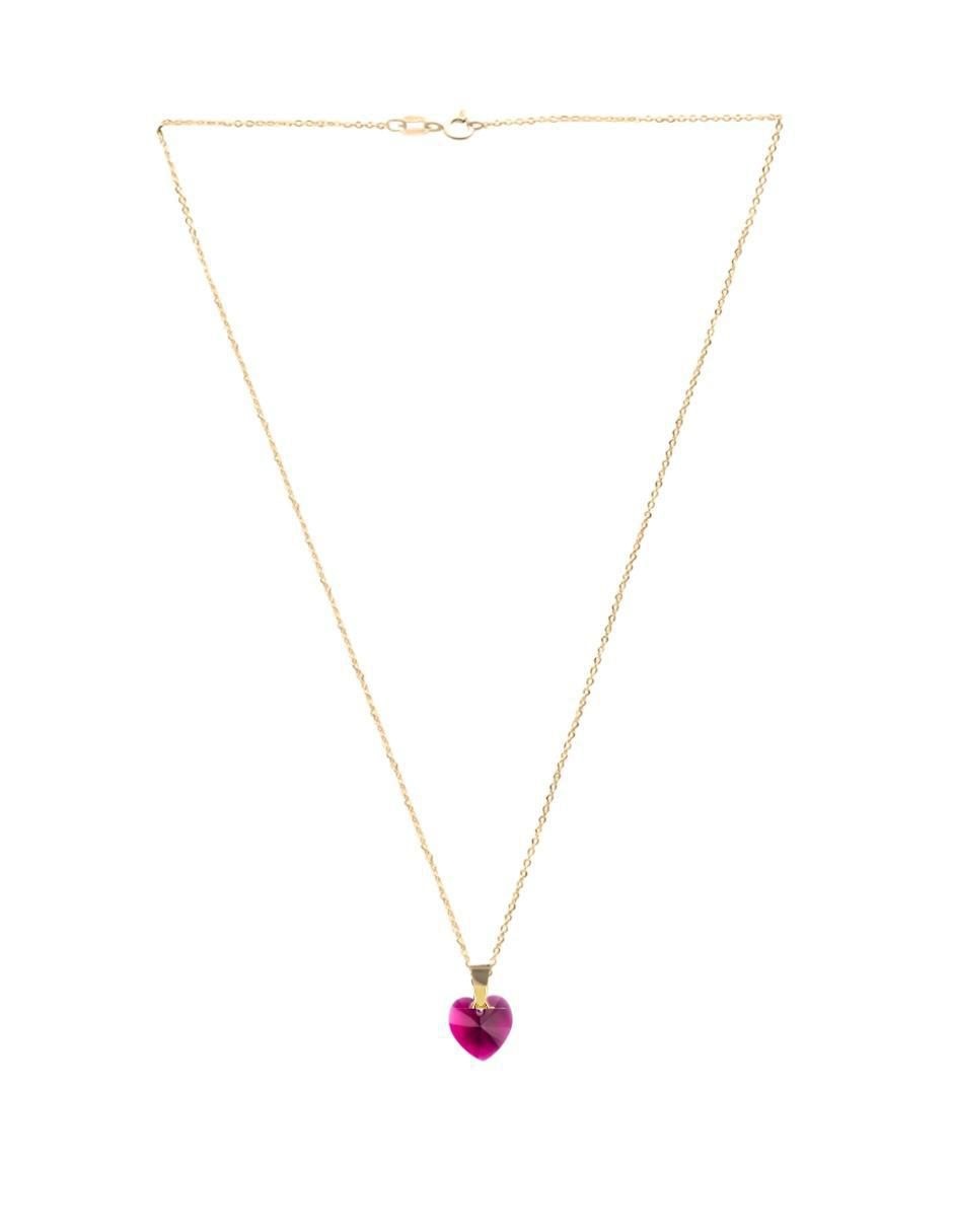 Aretes y collar de corazón Aurore 18 K cristal 5