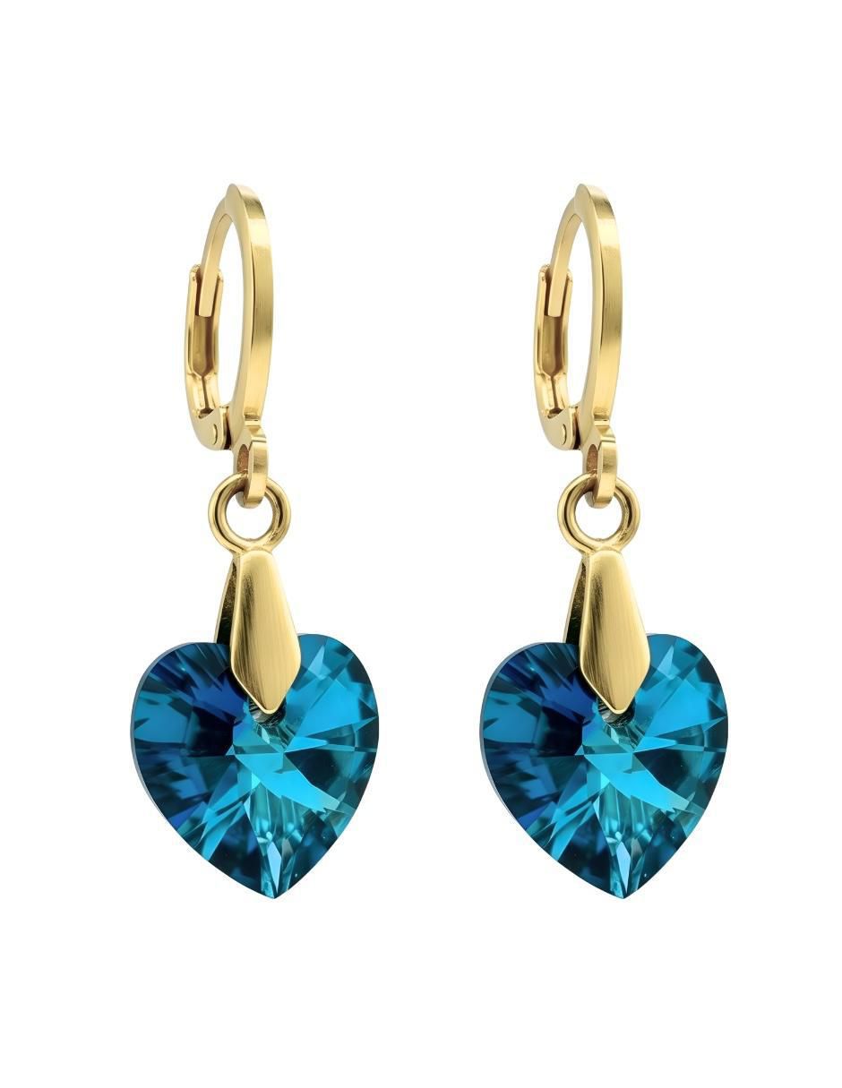 Aretes y collar de corazón Aurore 18 K cristal 3