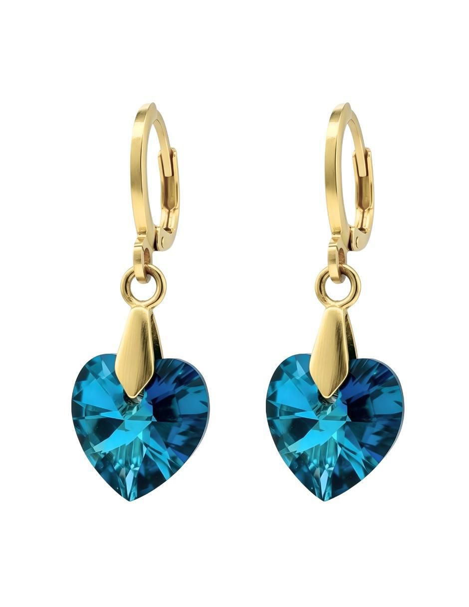 Aretes y collar de corazón Aurore 18 K cristal 4