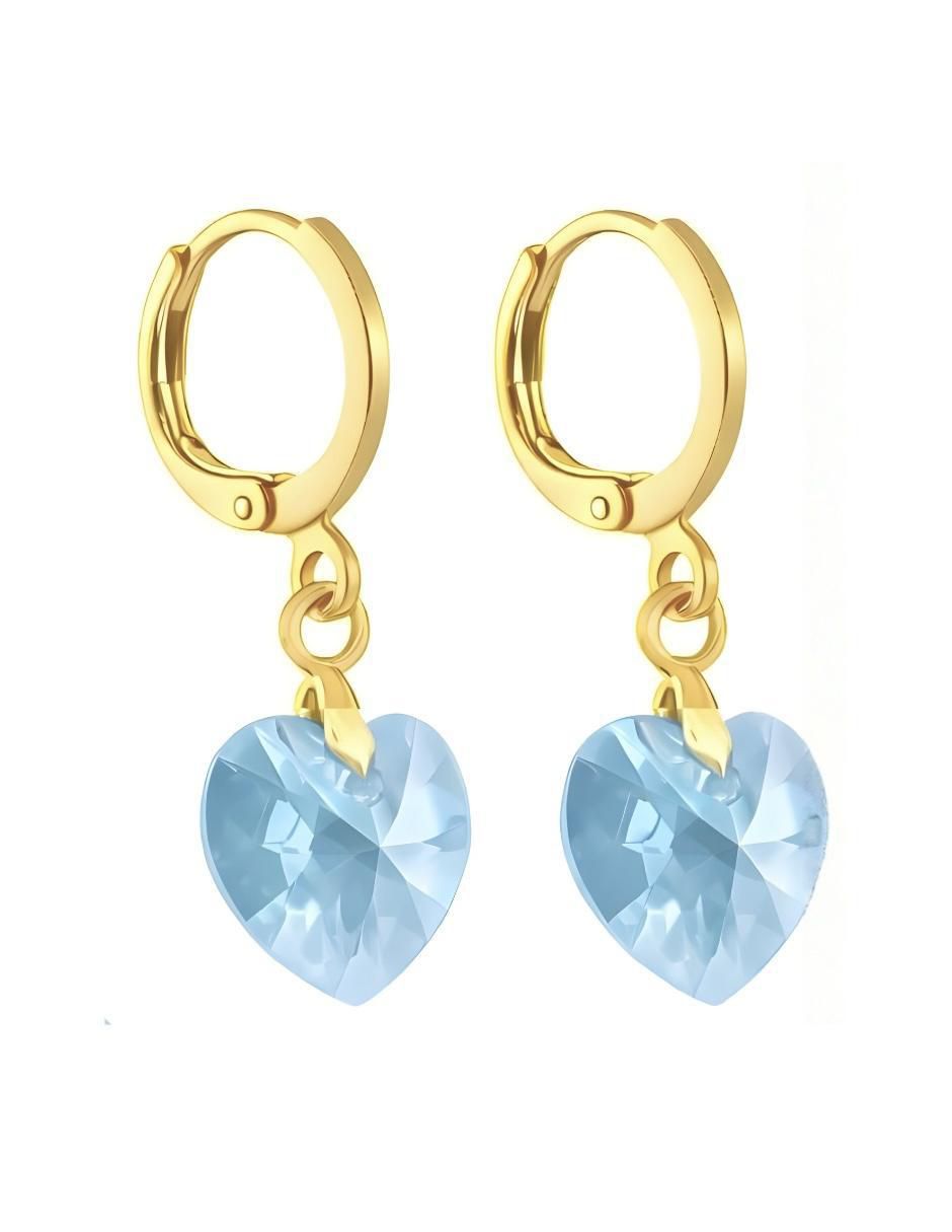 Aretes y collar de corazón Aurore 18 K cristal 3