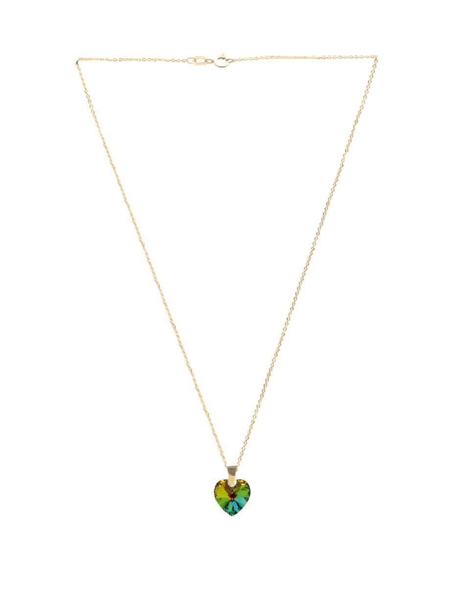 Aretes y collar de corazón Aurore 18 K cristal 5