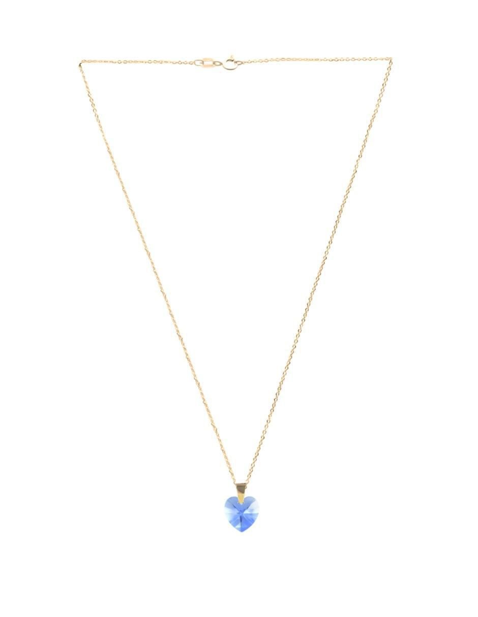 Aretes y collar de corazón Aurore 18 K cristal 5