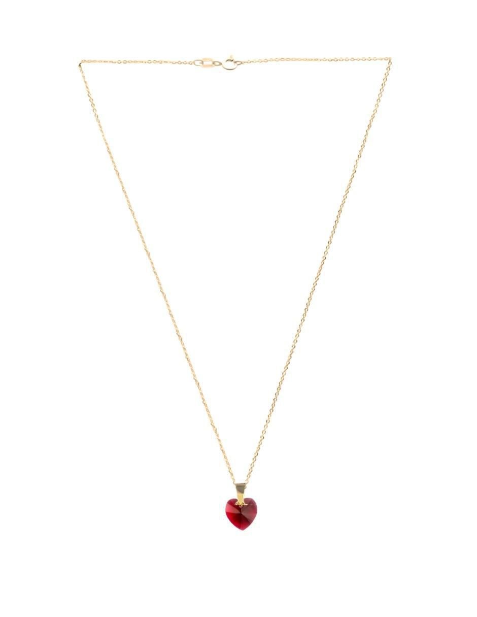 Aretes y collar de corazón Aurore 18 K cristal 5