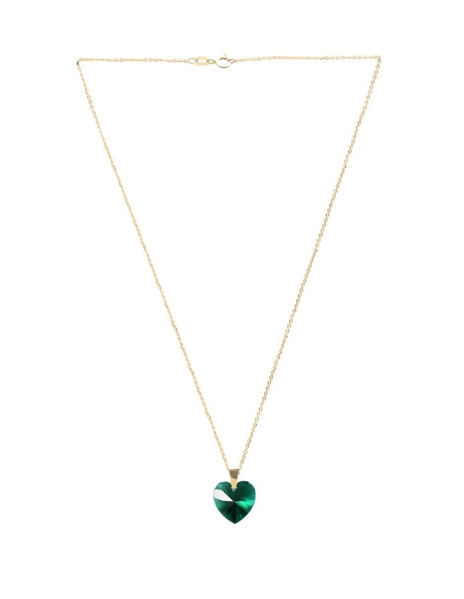 Aretes y collar de corazón Aurore 18 K cristal 5