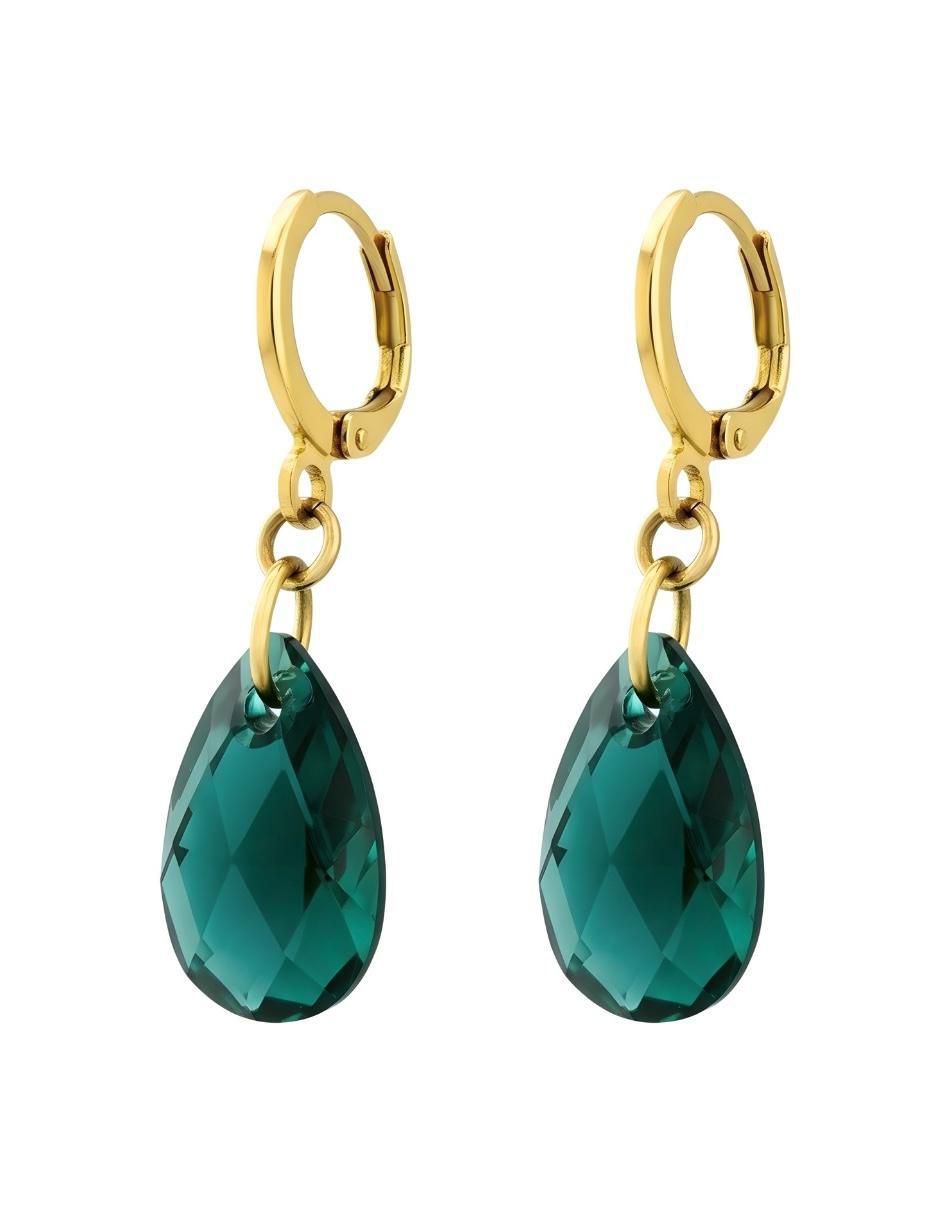Aretes y collar de gota Aurore 18 K cristal 4