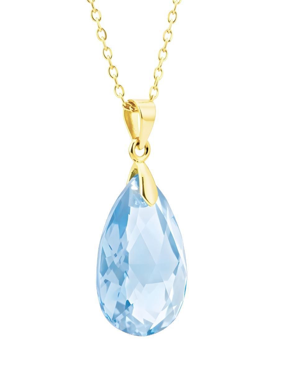 Aretes y collar de gota Aurore 18 K cristal 2