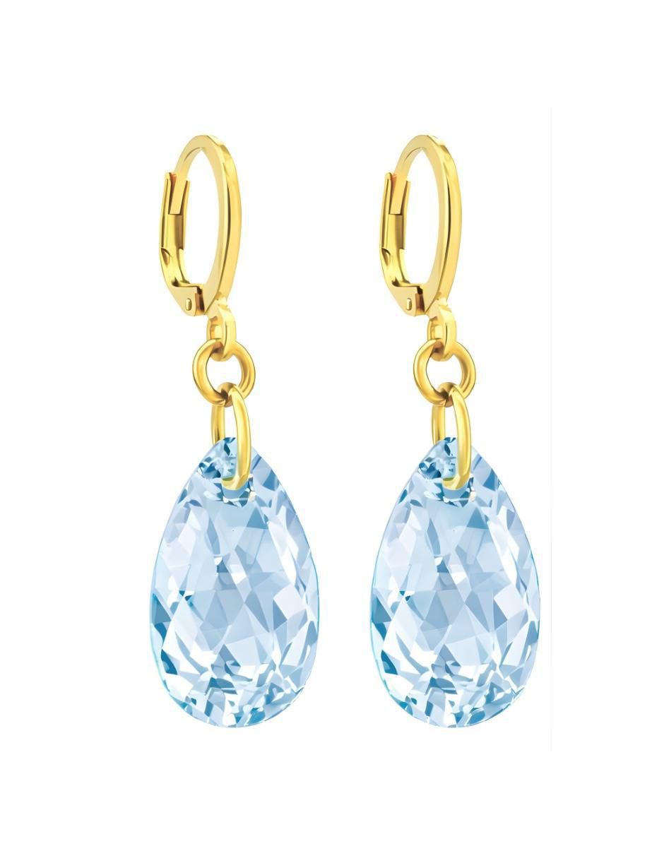 Aretes y collar de gota Aurore 18 K cristal 3