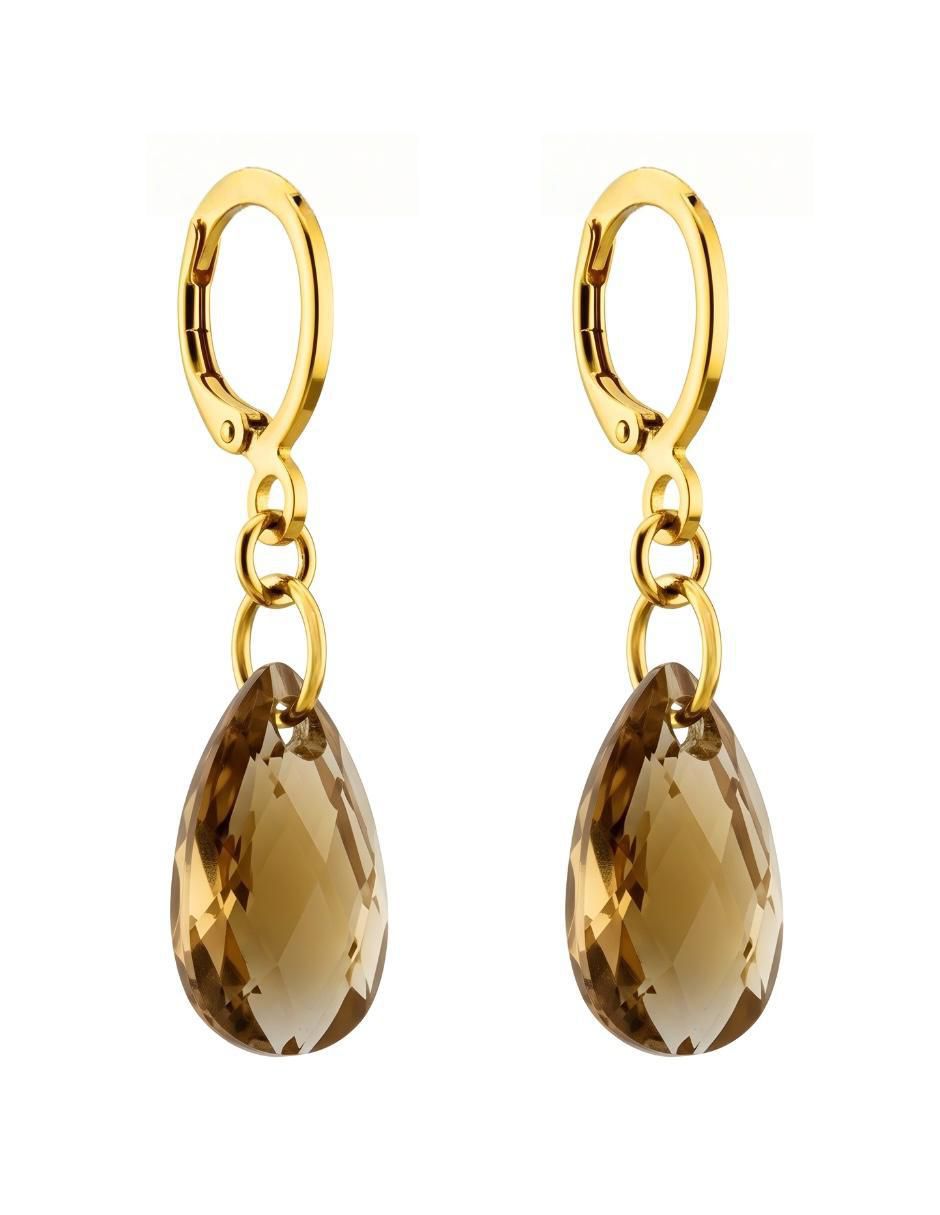 Aretes y collar de gota Aurore 18 K cristal 3