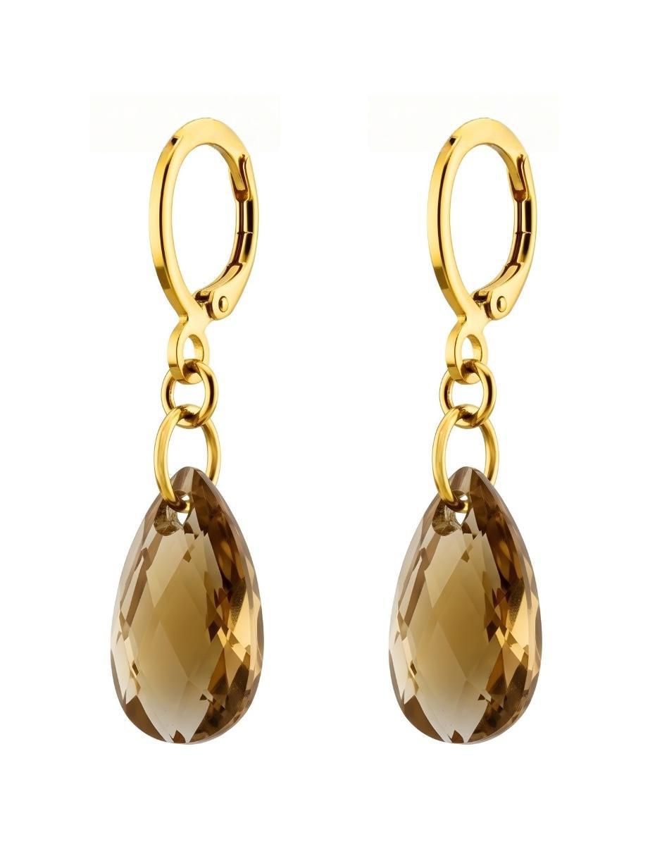 Aretes y collar de gota Aurore 18 K cristal 4