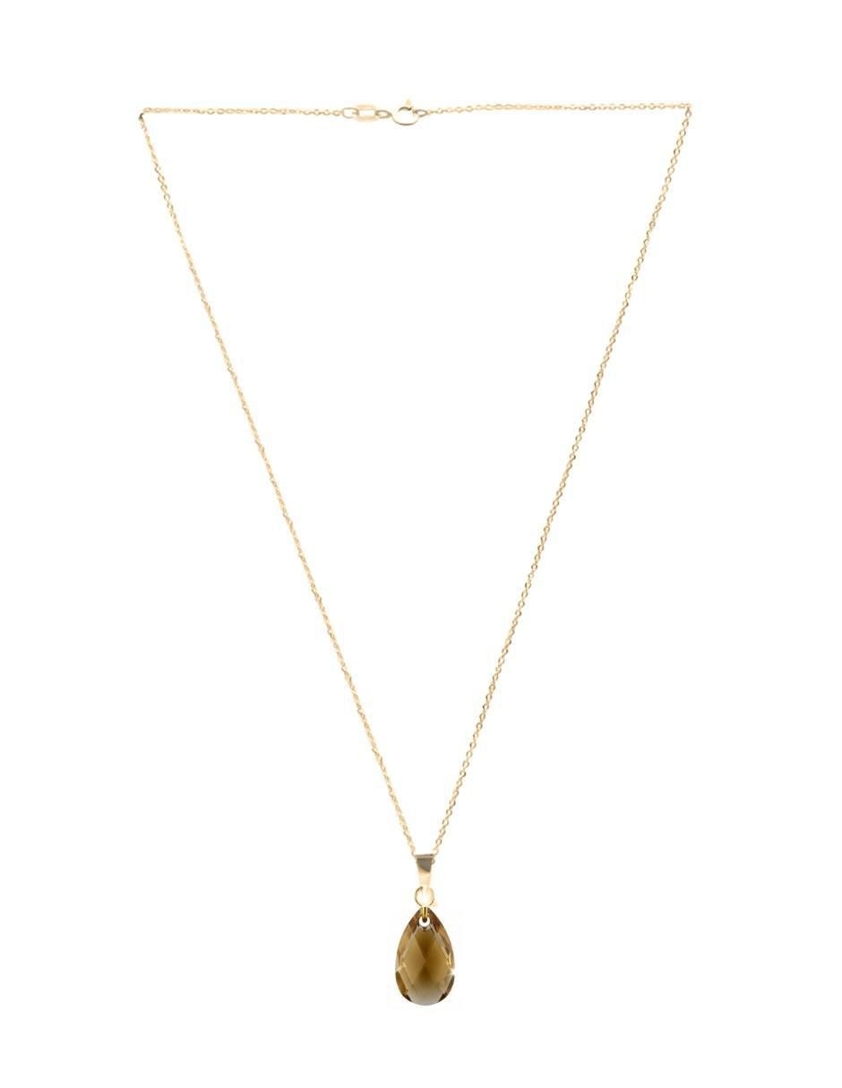 Aretes y collar de gota Aurore 18 K cristal 5