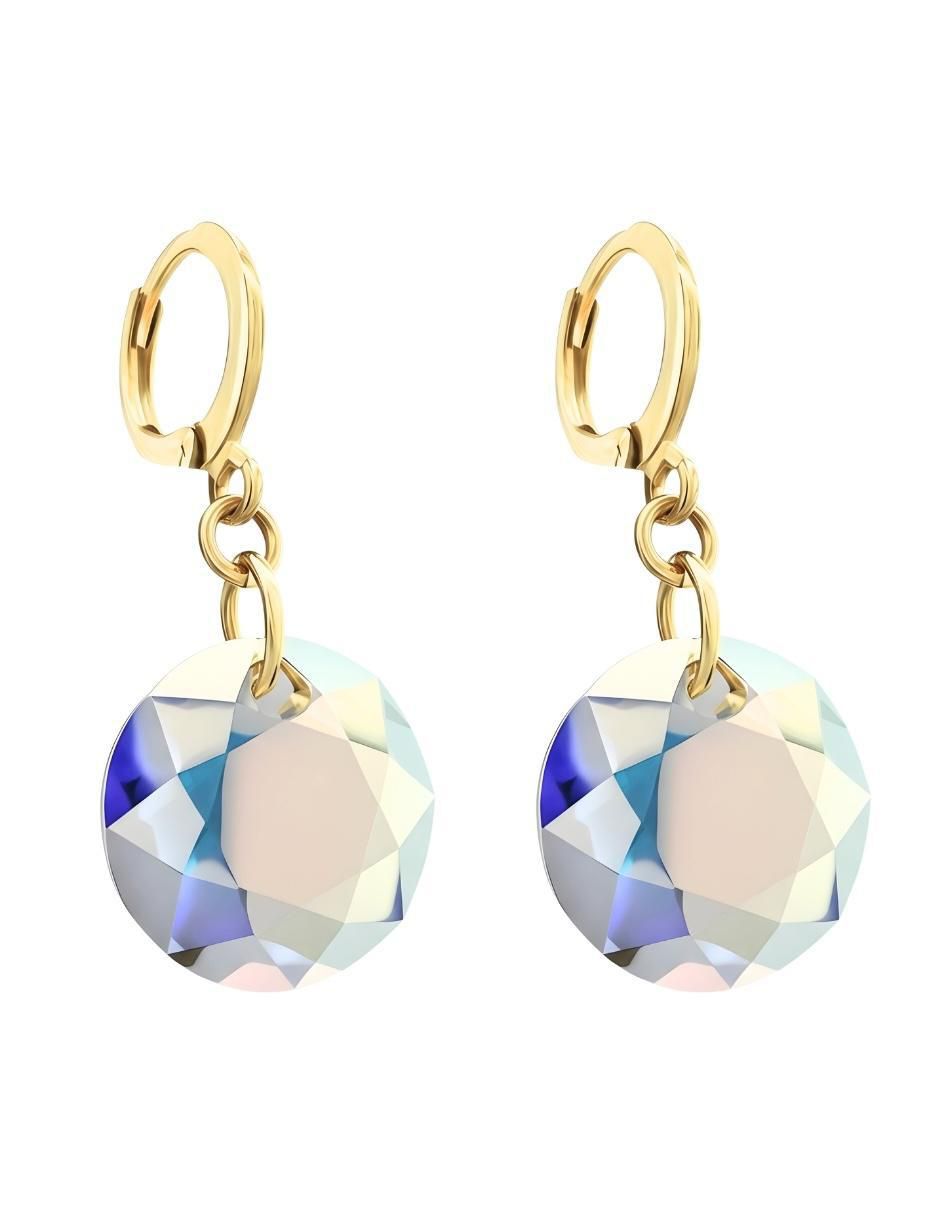 Aretes y collar Aurore con acabado chapa de oro 18 K cristal 3