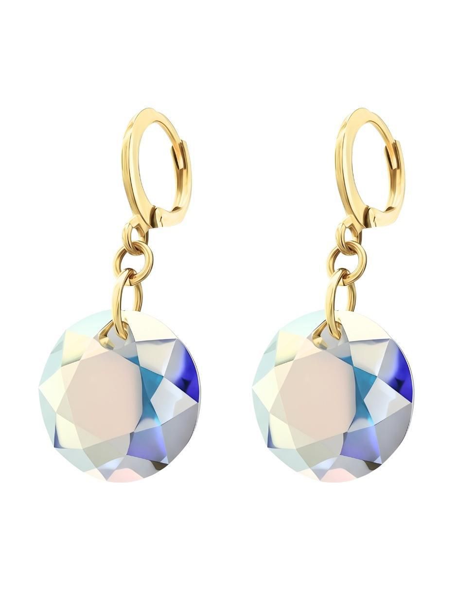 Aretes y collar Aurore con acabado chapa de oro 18 K cristal 4