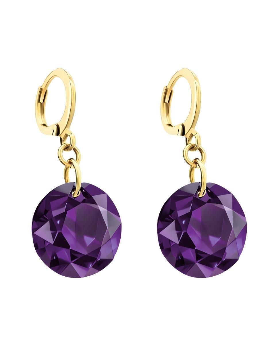 Aretes y collar Aurore con acabado chapa de oro 18 K cristal 3