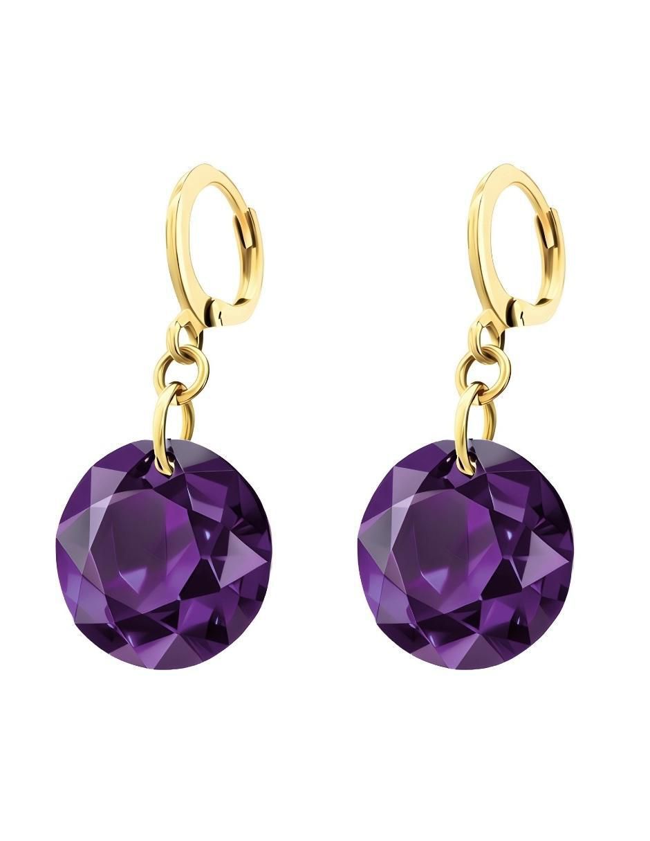 Aretes y collar Aurore con acabado chapa de oro 18 K cristal 4
