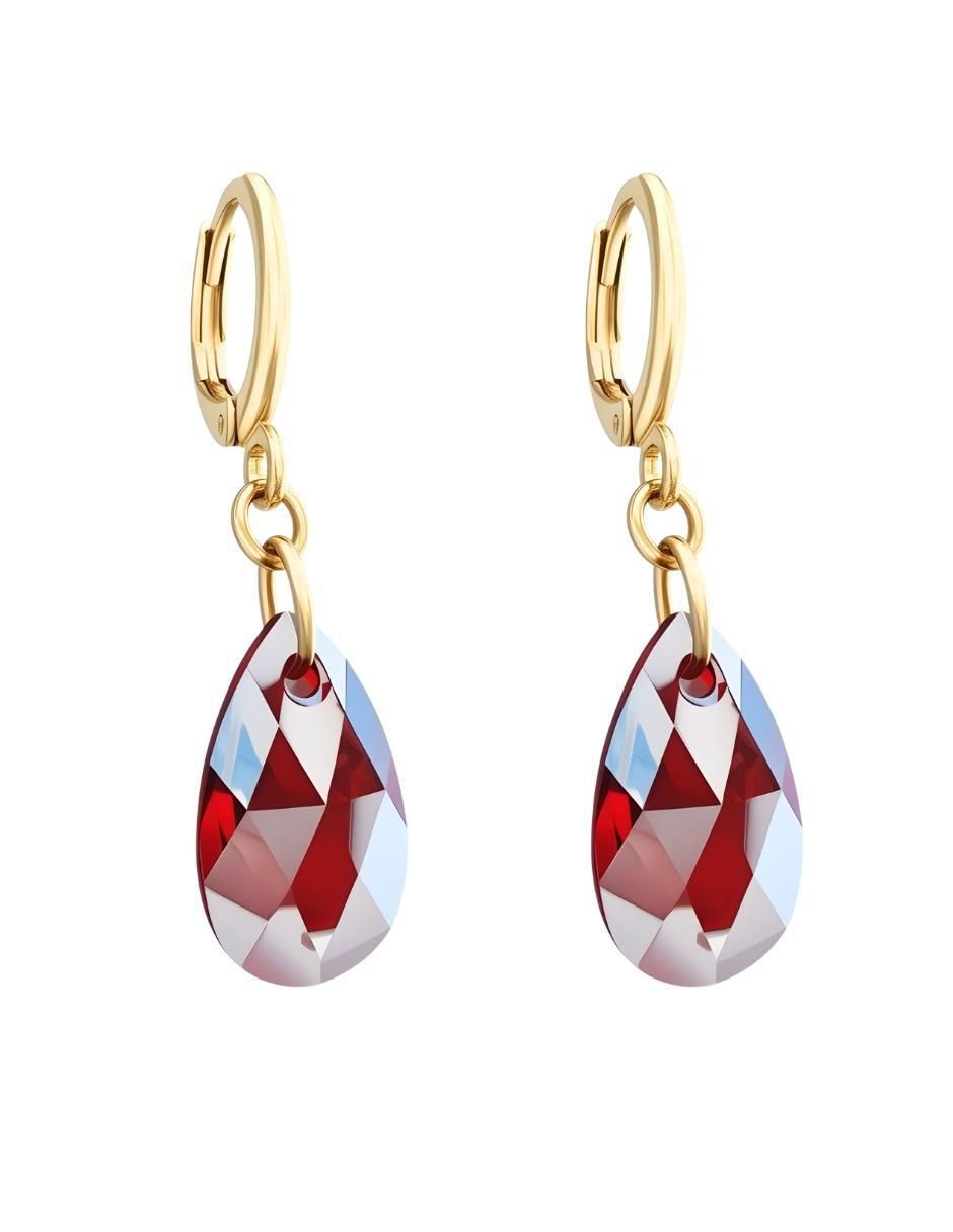 Aretes y collar Aurore con acabado chapa de oro 18 K cristal 3