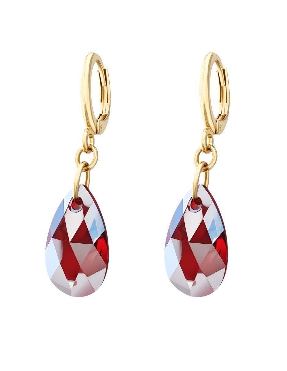 Aretes y collar Aurore con acabado chapa de oro 18 K cristal 4