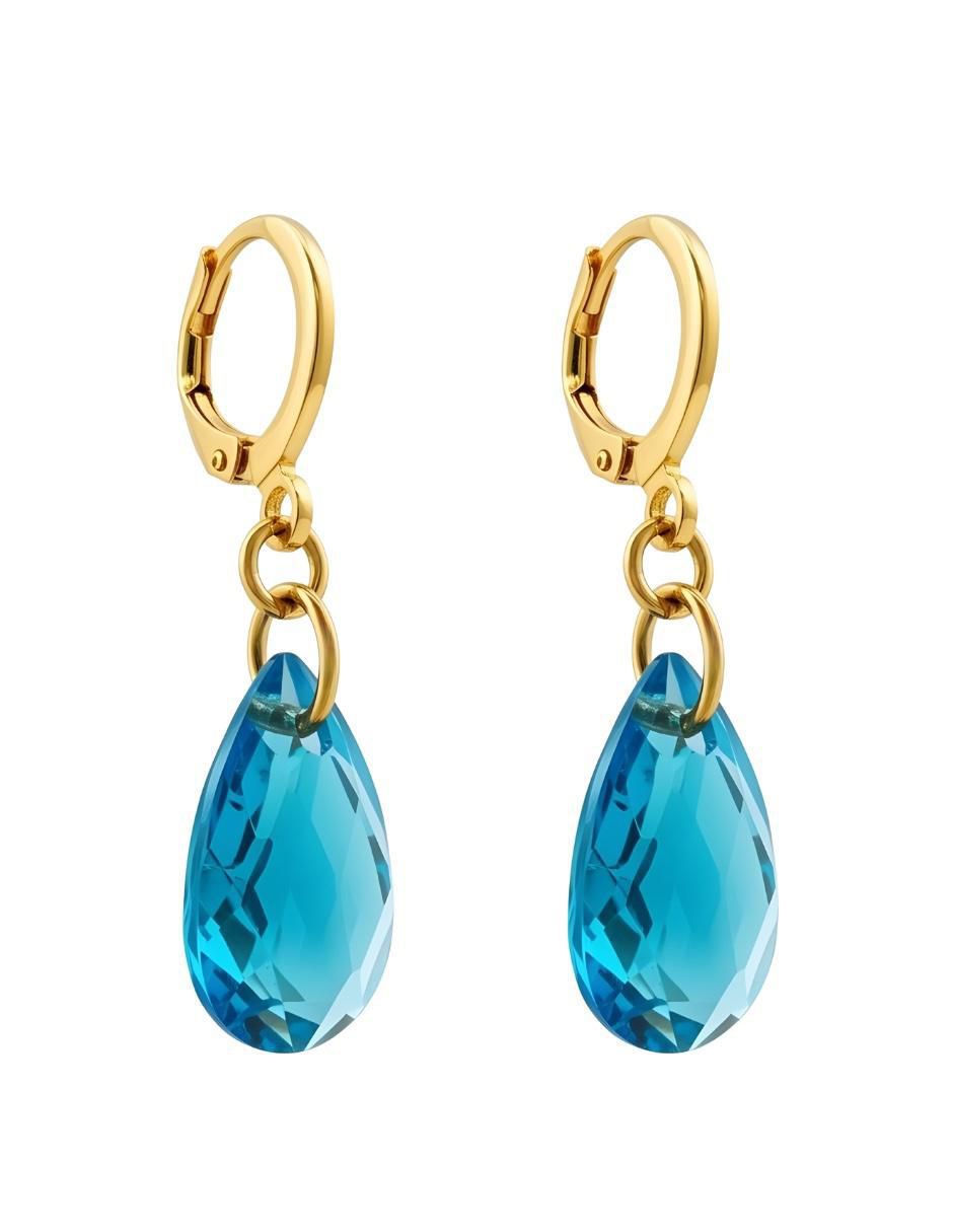 Aretes y collar Aurore con acabado chapa de oro 18 K cristal 3