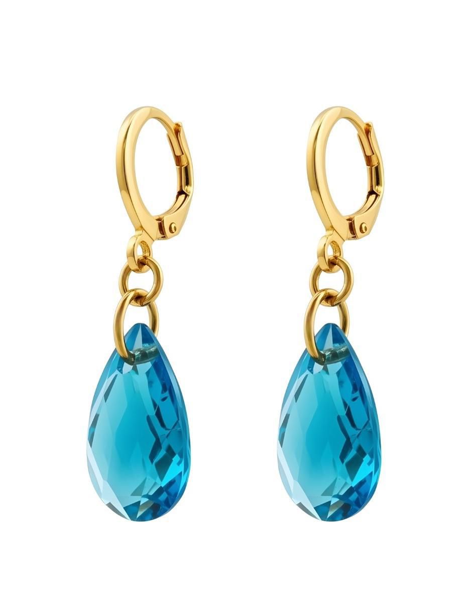Aretes y collar Aurore con acabado chapa de oro 18 K cristal 4