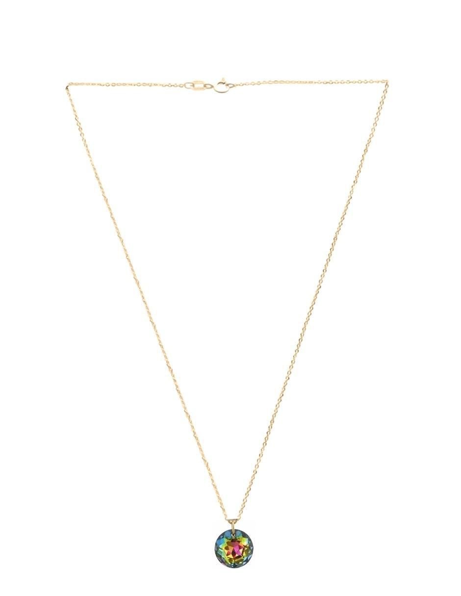 Aretes y collar Aurore con acabado chapa de oro18 K cristal 5