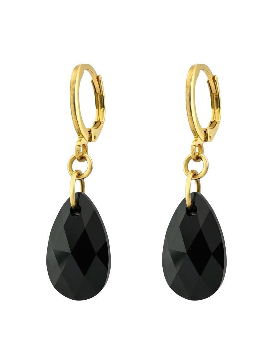 Aretes y collar Aurore con acabado chapa de oro 18 K cristal 4
