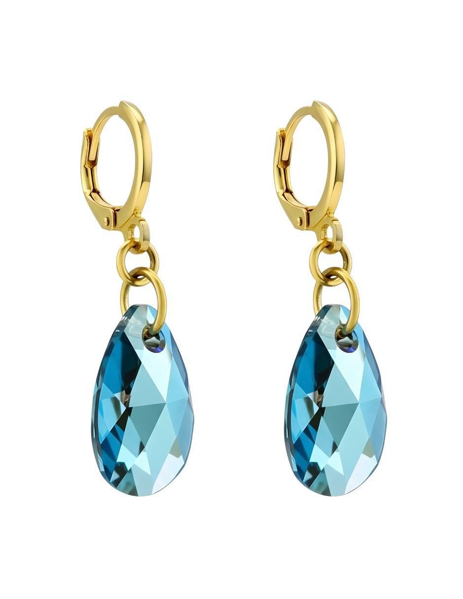 Aretes y collar Aurore con acabado chapa de oro 18 K cristal 3