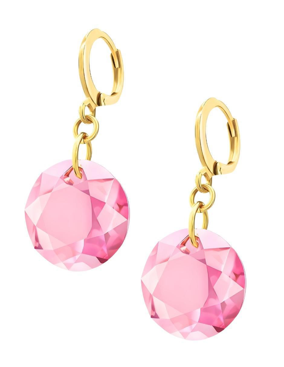 Aretes y collar Aurore con acabado chapa de oro 18 K cristal 4