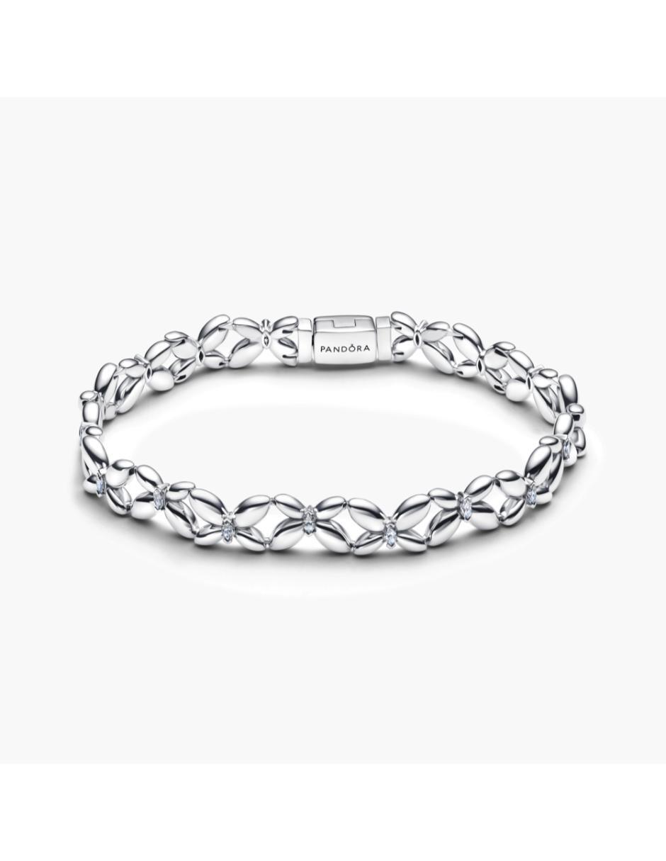Brazalete de plata con zirconia cúbica P 925 acabado pulido 3