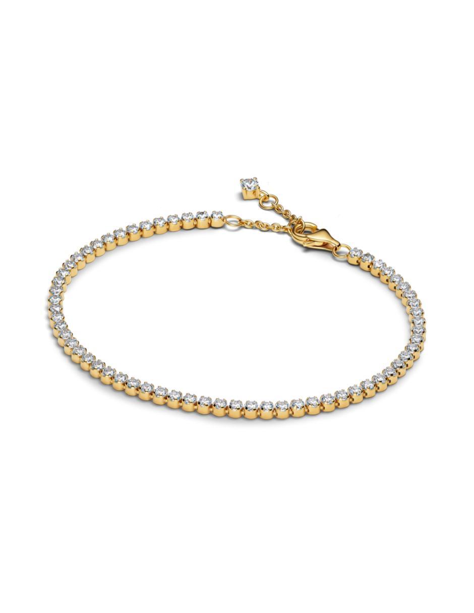 Brazalete de plata con zirconia cúbica P 925 Timeless acabado baño de oro