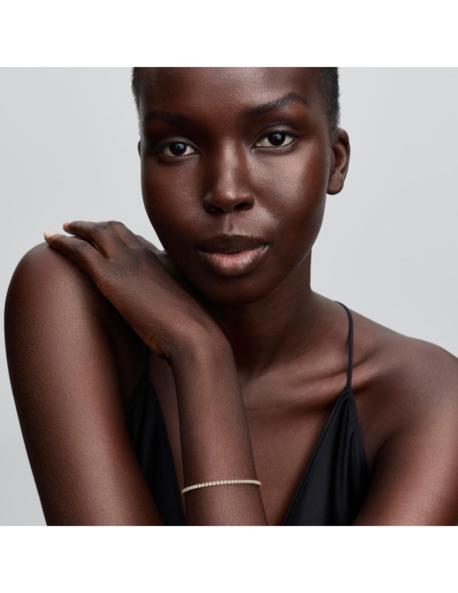 Brazalete de plata con zirconia cúbica P 925 Timeless acabado baño de oro 2
