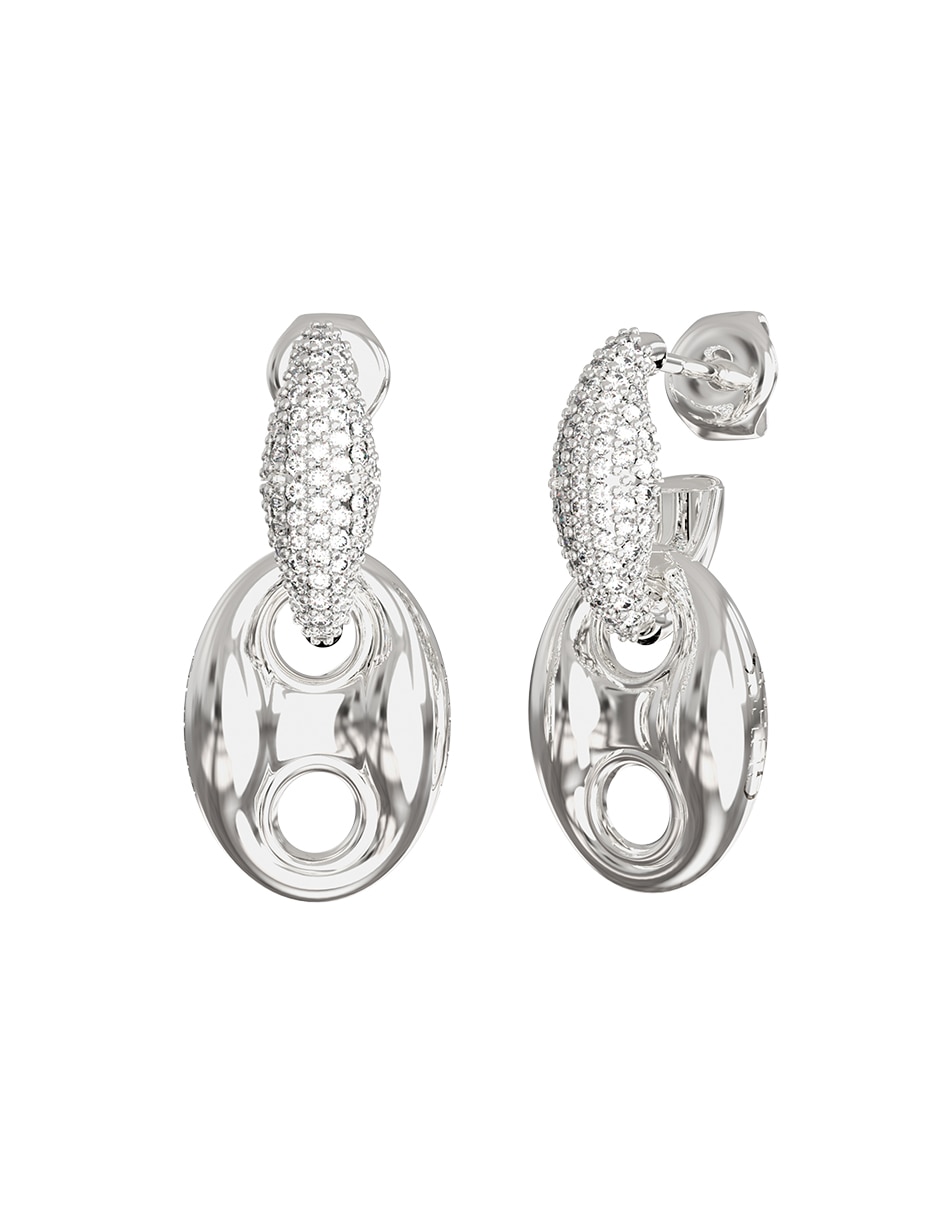 Aretes cortos con acabado pavé circonita
