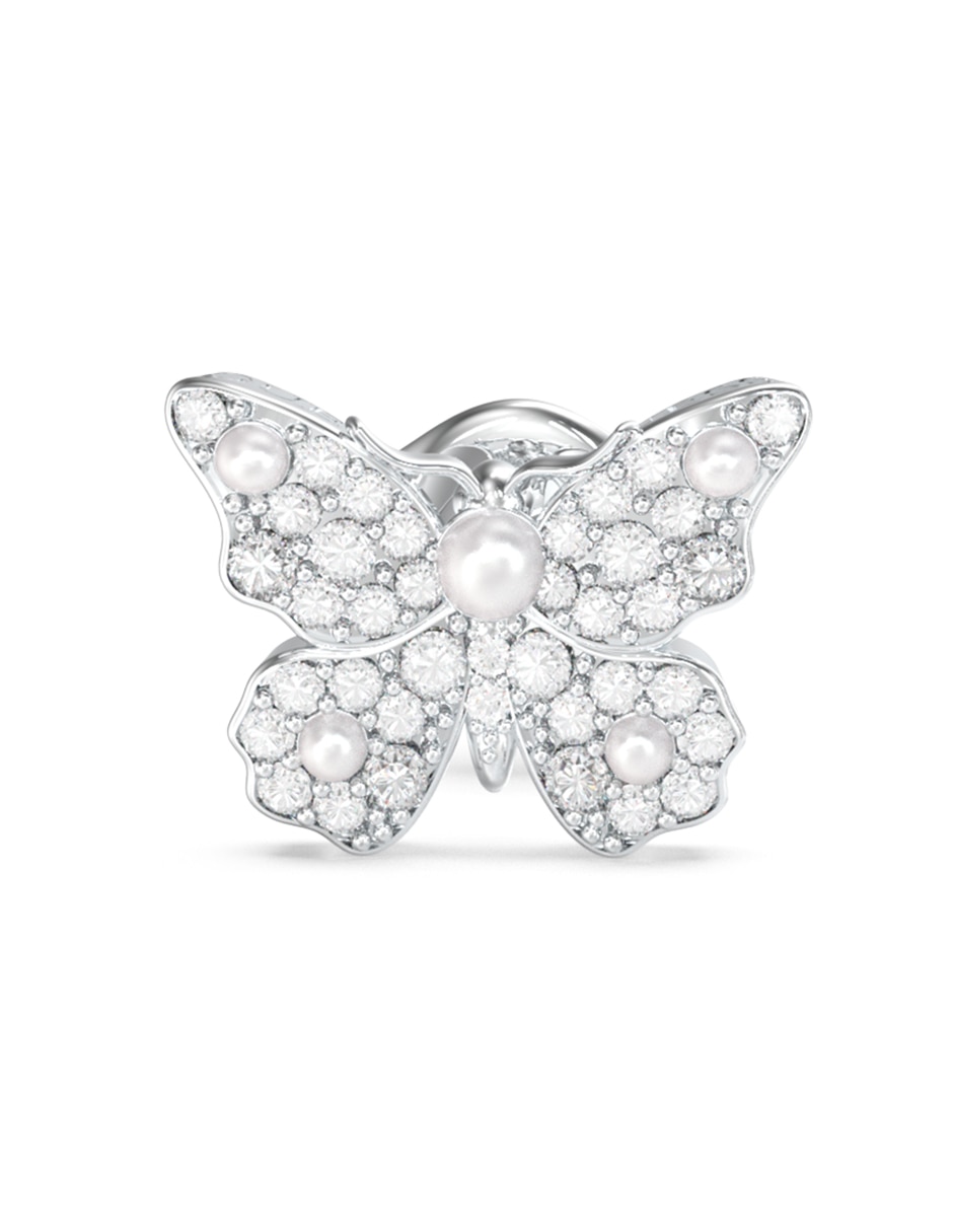 Aretes cortos de mariposa Borboleta con acabado pavé circonita 2