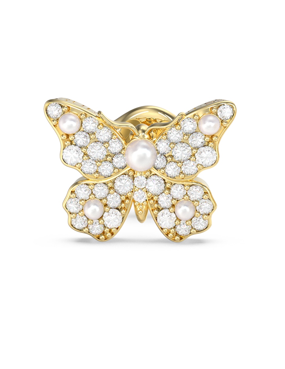 Aretes cortos de mariposa con acabado pavé circonita 2