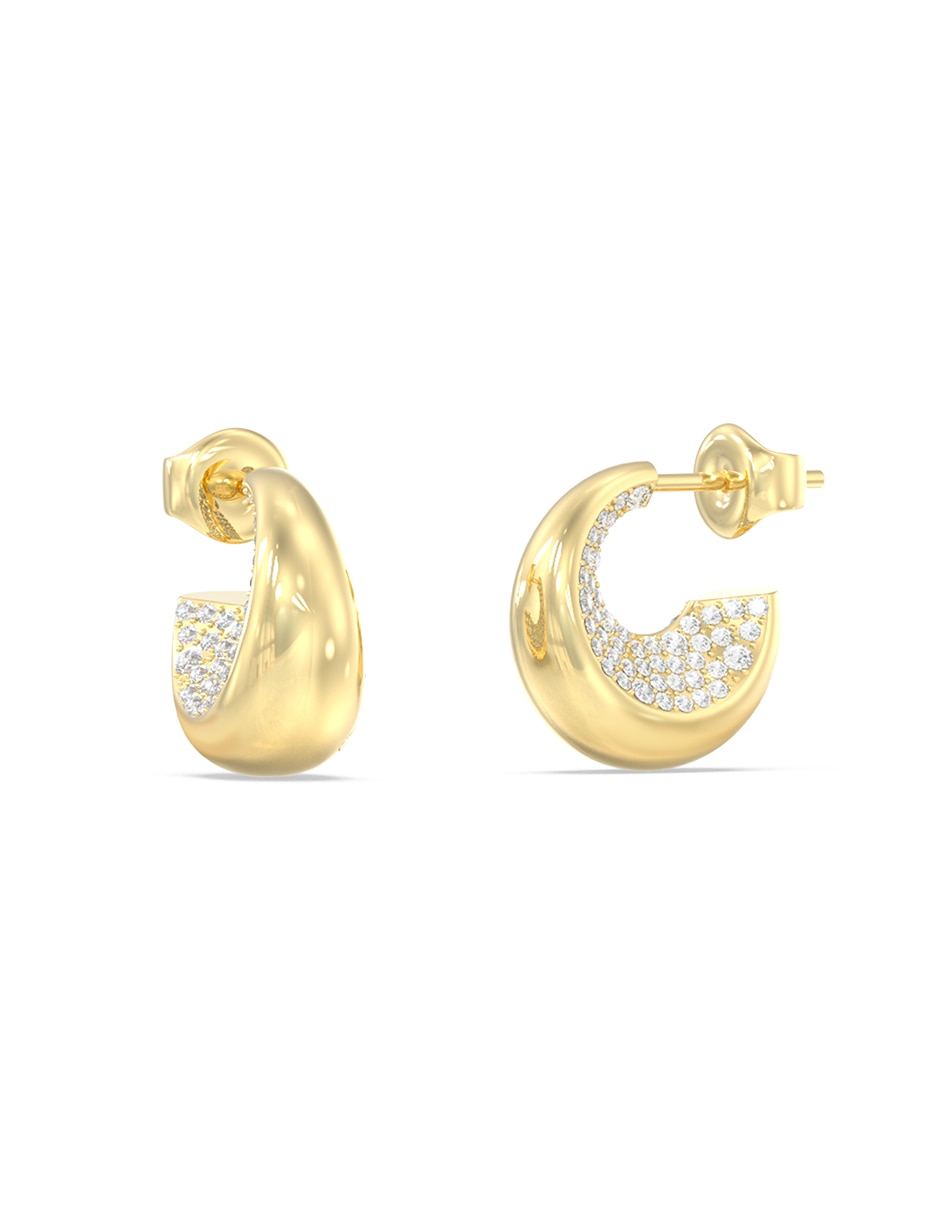 Aretes de aro Moon Drops con acabado pavé zirconia