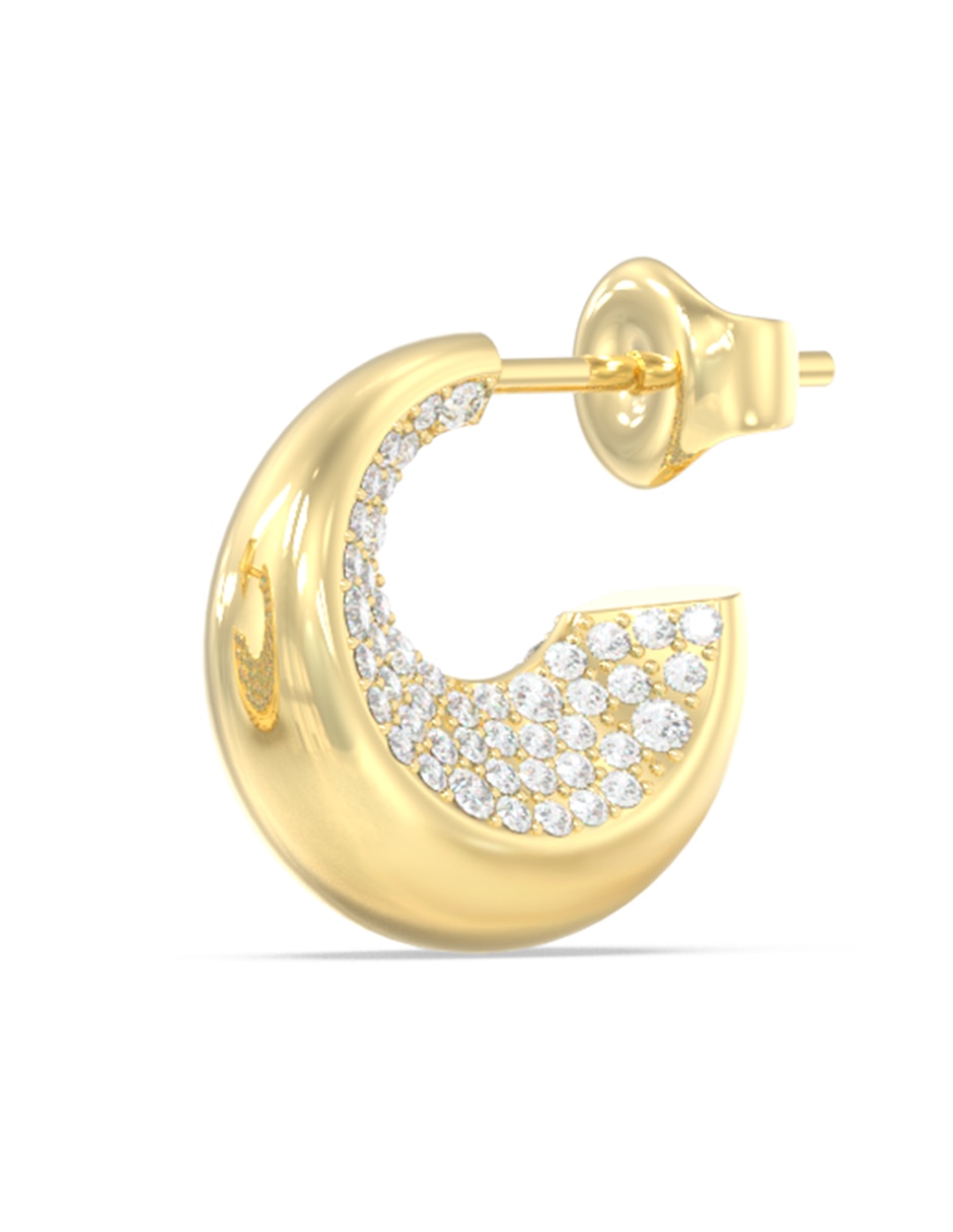 Aretes de aro Moon Drops con acabado pavé zirconia 2