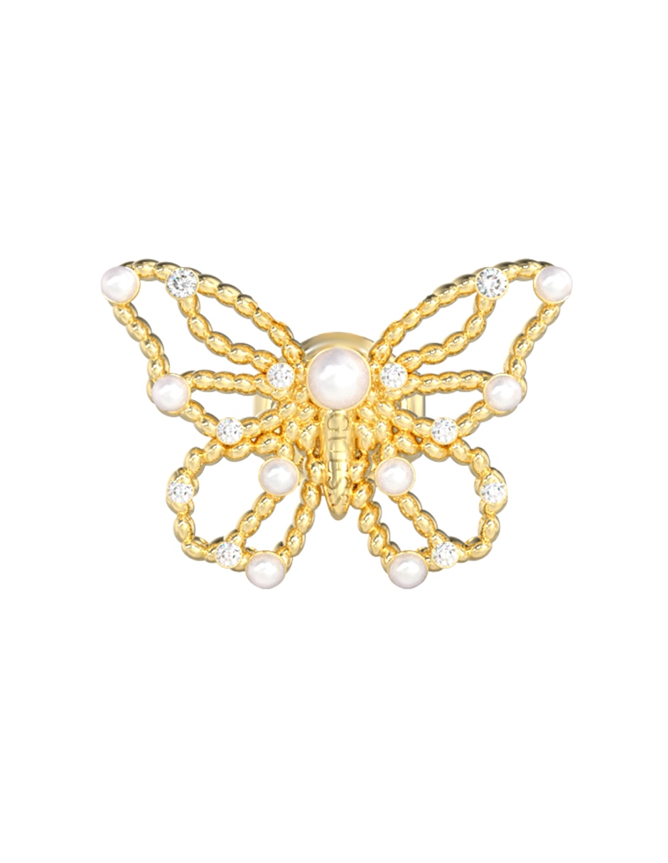 Broqueles de mariposa con acabado brillante circonita 2