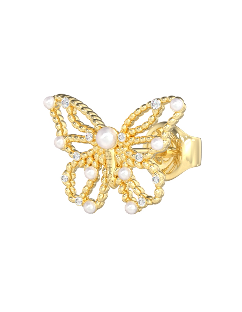 Broqueles de mariposa con acabado brillante circonita 3