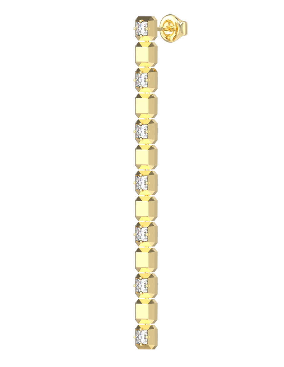 Aretes largos con acabado pavé circonita 2