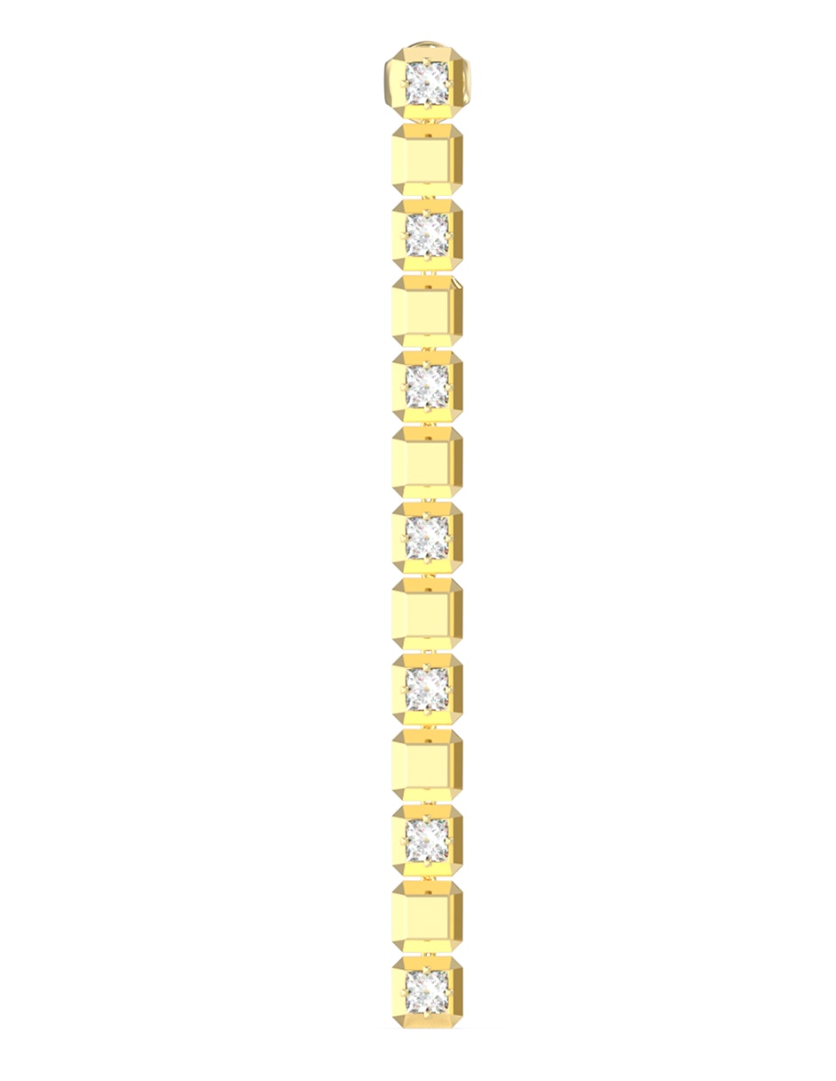 Aretes largos con acabado pavé circonita 3