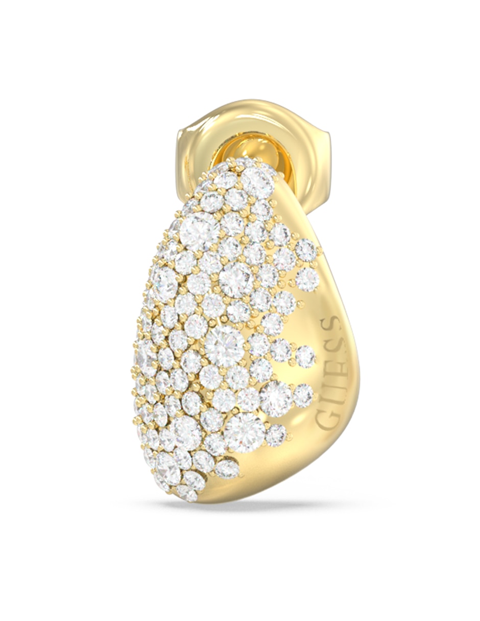 Aretes cortos de gota con acabado pavé circonita 2