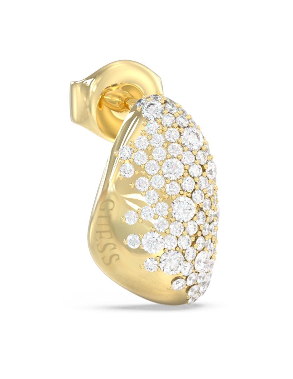 Aretes cortos de gota con acabado pavé circonita 3